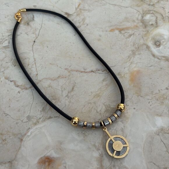 Roman Coin Necklace Reproduction Quinarius Tiberius Emperor Pure Gold Coated - Picture 4 of 6